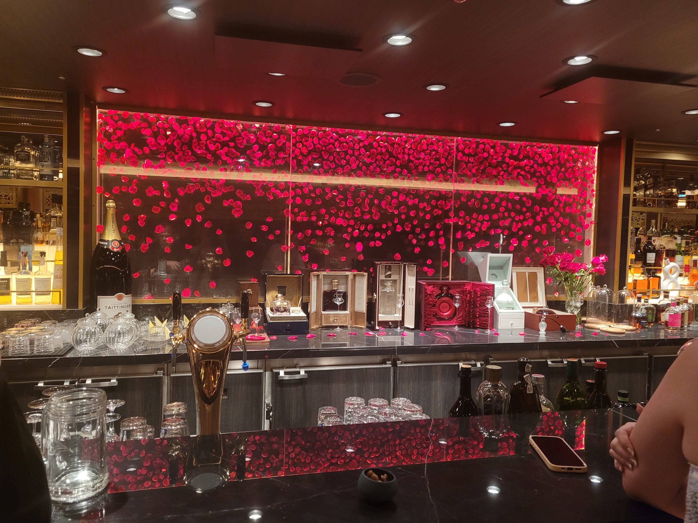 Inside The Rose bar, looking toward the bar wall