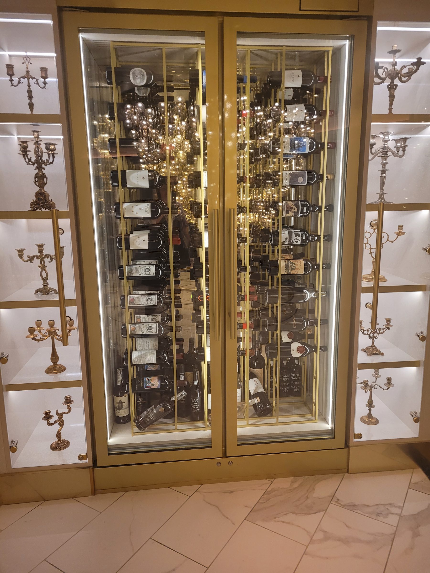 The wine display at The Rose